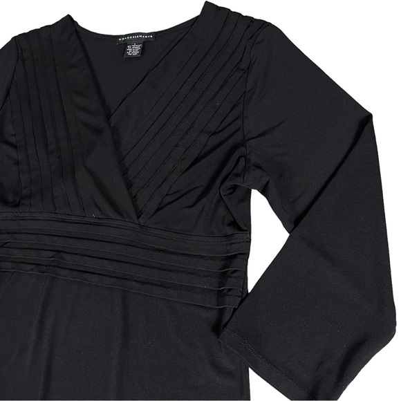 4/$32 Grace Elements size large silky black 3/4 sleeve stretchy vneck shirt EUC - Picture 2 of 7